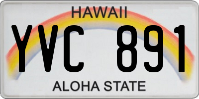 HI license plate YVC891