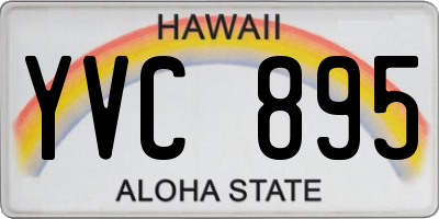 HI license plate YVC895