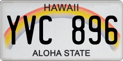 HI license plate YVC896