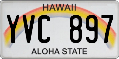 HI license plate YVC897