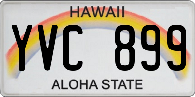 HI license plate YVC899