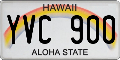 HI license plate YVC900