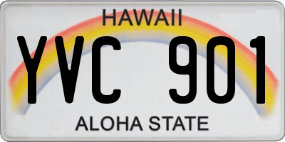 HI license plate YVC901