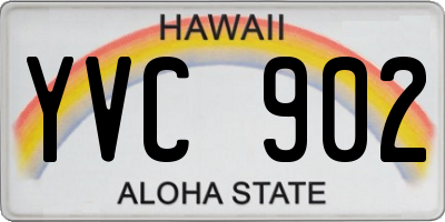 HI license plate YVC902