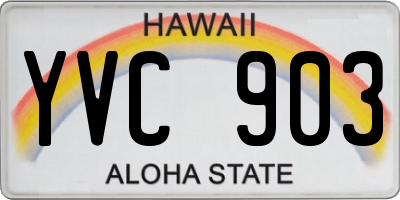 HI license plate YVC903