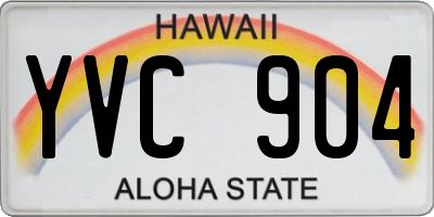 HI license plate YVC904