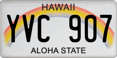 HI license plate YVC907