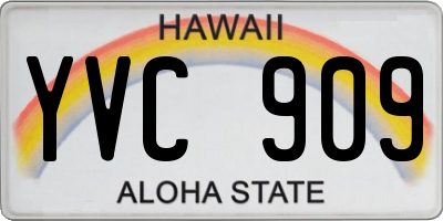 HI license plate YVC909