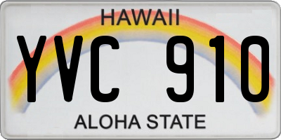 HI license plate YVC910