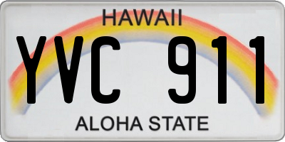 HI license plate YVC911