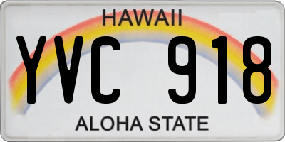 HI license plate YVC918