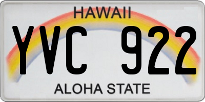 HI license plate YVC922