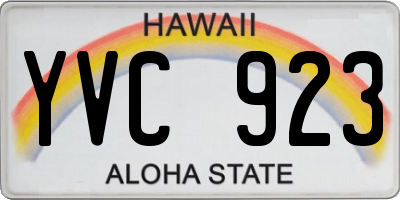 HI license plate YVC923