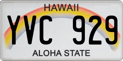 HI license plate YVC929