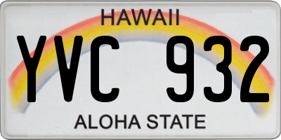 HI license plate YVC932
