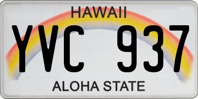 HI license plate YVC937