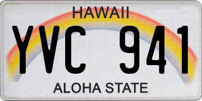 HI license plate YVC941