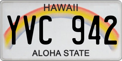 HI license plate YVC942