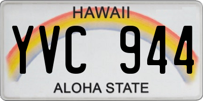 HI license plate YVC944