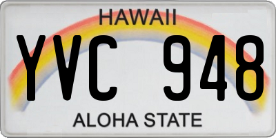 HI license plate YVC948
