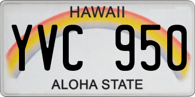HI license plate YVC950