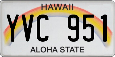 HI license plate YVC951