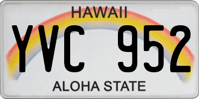 HI license plate YVC952
