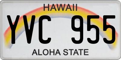 HI license plate YVC955