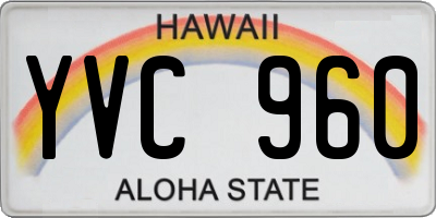 HI license plate YVC960
