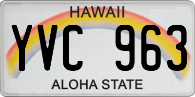 HI license plate YVC963