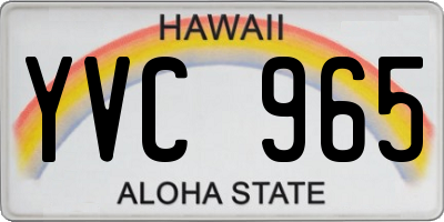 HI license plate YVC965