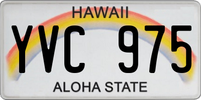 HI license plate YVC975