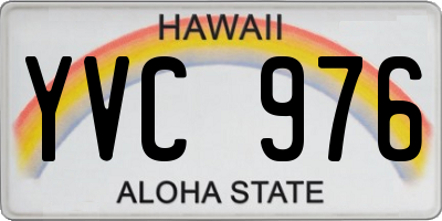 HI license plate YVC976