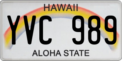 HI license plate YVC989