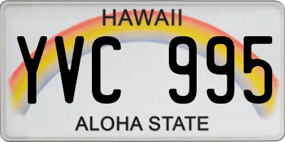 HI license plate YVC995