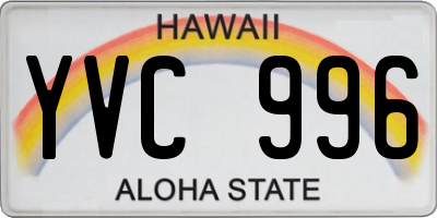 HI license plate YVC996