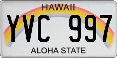 HI license plate YVC997
