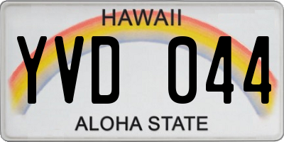 HI license plate YVD044