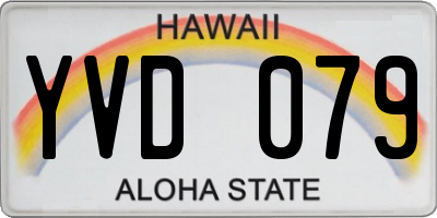 HI license plate YVD079