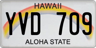 HI license plate YVD709