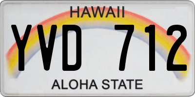 HI license plate YVD712