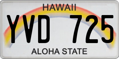 HI license plate YVD725
