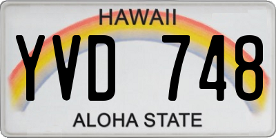 HI license plate YVD748