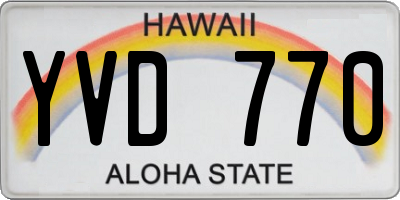 HI license plate YVD770