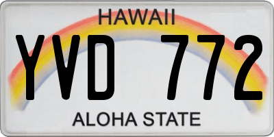 HI license plate YVD772