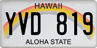 HI license plate YVD819