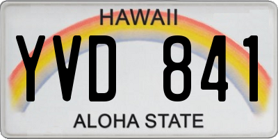 HI license plate YVD841