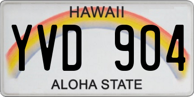 HI license plate YVD904