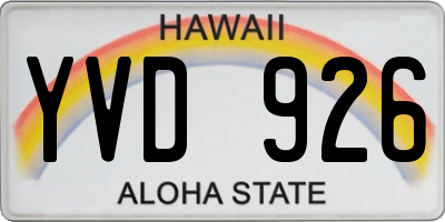 HI license plate YVD926