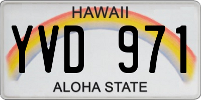 HI license plate YVD971